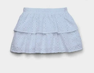 Wonder Nation Girls Tiered Cotton Eyelet Skirt White sz Large 10-12 NWT - Picture 1 of 8