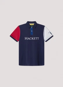 Hackett London Men’s Polo Shirt Classic Fit Short Sleeve Multi Polo Ink Blue Med - Picture 1 of 2