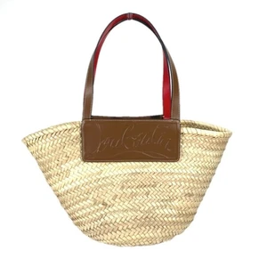 Christian Louboutin Loubishore 1215220 Totebag basket bag 2way raffia beige Auth - Picture 1 of 10