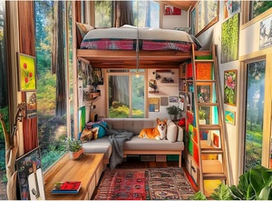 500 Piece Puzzle for Adults, Dog Jigsaw Puzzle, Forest Cabin Jigsaw Puzzles 500 - Picture 1 of 7