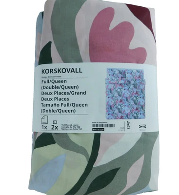 Ikea KORSKOVALL Full/Queen Duvet Cover Pillowcases Multicolor Floral Set NEW - Image 1 of 4