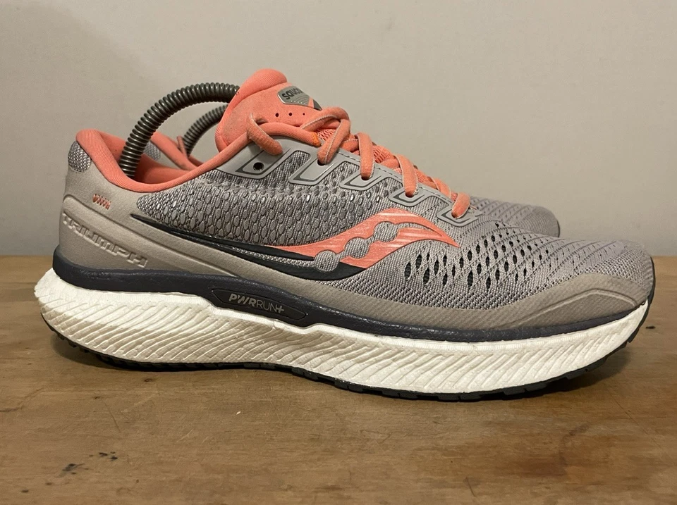 Zapatos SAUCONY para mujer talla 9 W Triumph Formfit gris melocotón PowerRun + Foto 1 de 4