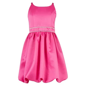 Speechless Strappy Back Girls Mikado Dress Fuschia Pink Embellished Waist 14 NWT - Picture 1 of 5
