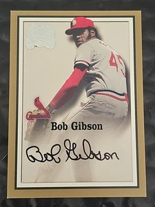 BOB GIBSON 2000 Fleer Greats Of The Game HOF On Card Auto St. Louis Cardinals - Picture 1 of 15