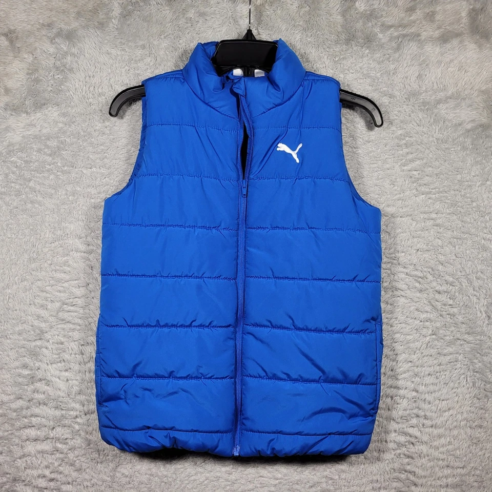 Puma Niños Chaleco Puffer Azul Cremallera Completa Chaqueta Sin Mangas Talla M 10/12 Foto 1 de 4