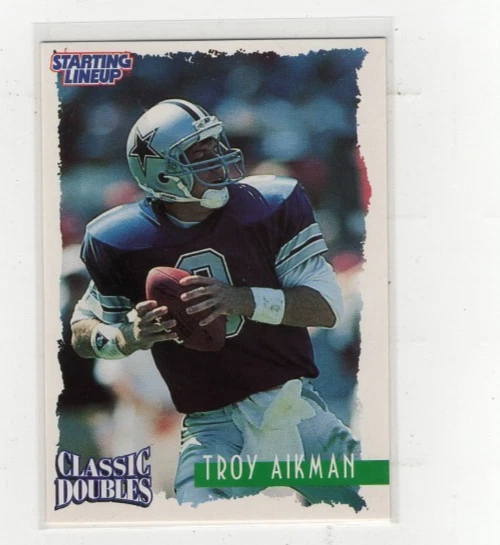 1997 Troy Aikman Classic Doubles Starting Lineup Card Free Shipping (H1118) - Image 1 of 1