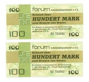 100 Mark FORUMSCHECKS DDR 1979 ECHT und UNC fortl. Nr. - Bild 1 von 2