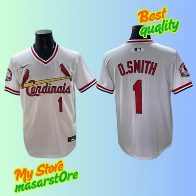 Мужская футболка с вышивкой St. Louis Cardinals No1 Ozzie Smith Cool Base - Изображение 1 из 2