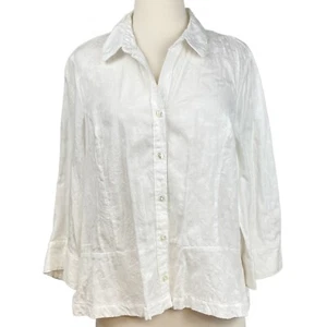 George Damen 3/4 Arm weiß Shirt Blumenmuster Größe XL 16-18 - Bild 1 von 5