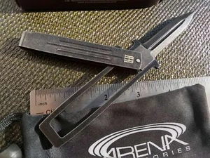 Swing Blade Unique Folding EDC Pocket Knife Stonewash 440A Double Edge Blade - Picture 1 of 9