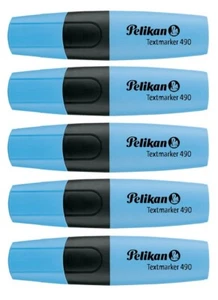 5 x Pelikan Textmarker Leuchtmarker 490 Highlighter 490 Marker 2 - 5 mm, blau - Bild 1 von 4