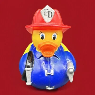 Bico de banho Munchkin QUENTE de borracha pato bombeiro banho de bolha banheira infantil hora - Imagem 1 de 4