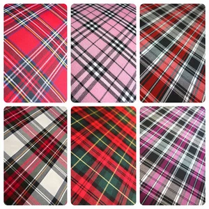 TARTAN CHECKED FABRIC MATERIAL BY THE METRE 58" WIDE NEW COLOURS DESIGNS - Picture 1 of 24