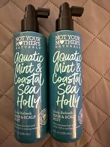 2x Not Your Mother's Aquatic Mint & Coastal Sea Holly Hair Scalp Spray Mist 8oz - Picture 1 of 3