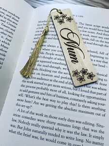 Wooden Bookmark. Personalised.Any Name. With Tassel & Gift Sleeve.