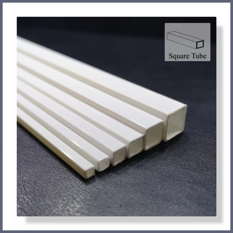 ABS Styrene 6pcs Mixed Square Tube - Suitable for all Model Making - Image 1 of 1