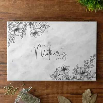 Personalised Solid Marble Chopping Board Custom Printed Cheese Serving Board - Image 1 of 4