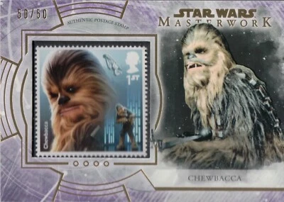 Star Wars Masterwork 2018, Chewbacca Purple Stamp Relic Card S-CC #50/50 - Image 1 of 2