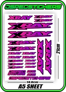 XRAY RC A5 STICKER SHEET NT1 T4 XB9 RX8 ELECTRIC NITRO DECALS R/C PINK PURPLE B - Picture 1 of 7