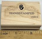 Stampin' Up Handstamped Hand Tag Label Stitched Wood Rubber Stamp Love Hearts
