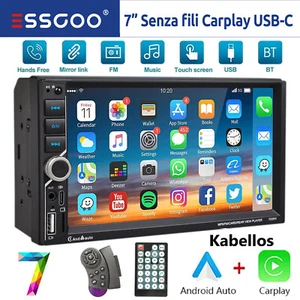 Autoradio 2 DIN Senza Fili Apple Carplay Android Auto Bluetooth AUX USB USB-C TF - Foto 1 di 17
