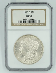 1893-O NGC AU58 Morgan Silver Dollar - Picture 1 of 3