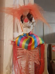 16" Halloween Scary Circus Clown Skeleton Hanging Decor! - Picture 1 of 4