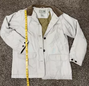 L.L. Giacca da fienile Bean cappotto da lavoro donna grande vintage marrone beige colletto in velluto a coste - Foto 1 di 4
