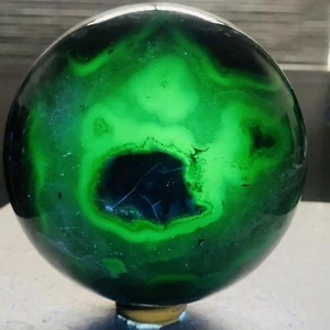 Esfera de cristal de ágata volcánica natural rara piedra preciosa reactiva UV curación 2980 g - Imagen 1 de 14