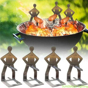 Soporte para salchichas de barbacoa de acero inoxidable plegable para barbacoa para perros calientes parrilla asador - Imagen 1 de 15