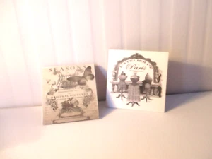 2 DOLLS HOUSE MINIATURE VINTAGE HABERDASHERY SHOPS PICTURES cc - Picture 1 of 1