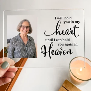 PERSONALIZED Forever In Our Hearts Custom Wood Stand Picture Plaque Sympathy - Picture 1 of 8