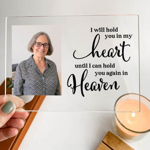 PERSONALIZED Forever In Our Hearts Custom Wood Stand Picture Plaque Sympathy