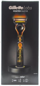 GILLETTE LABS HEATED RAZOR X1 RAZOR X2 CARTRIDGES X1 MAGNETIC CHARGING DOCK X1 S - Picture 1 of 4