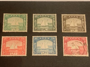 Briefmarken Aden 1-6, 1937 postfrisch & gebraucht Kurzsatz - Bild 1 von 1