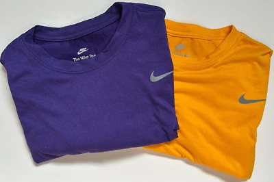 Nike "The Nike Tee" Dri-Fit Camisas LOTE DE 2 | XL Para hombres | Púrpura y Amarillo Foto 1 de 4