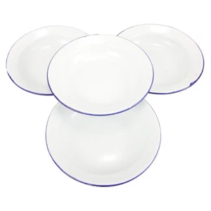 4 Pcs Enamel Plate Serving Dish Dinner Plates Reusable Enamelware Bulk - Picture 1 of 12