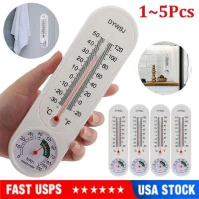 Wall Thermometer Indoor Outdoor Mount Garden Greenhouse Home Humidity Meter Tool - Image 1 of 4