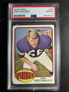 1976 Topps #309 Andy Maurer PSA 8 Minnesota Vikings - Picture 1 of 2