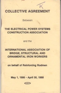 Collective Agreement Between EPSCA and the Iron Workers Union AFL-CIO 1986-1988 - Picture 1 of 3