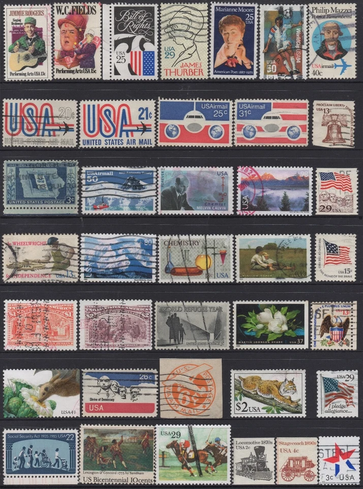 USA No.9 CLEARANCE!!!  ALL HAVE TO GO, COLLECTION OF (38) STAMPS USED. - Image 1 of 1