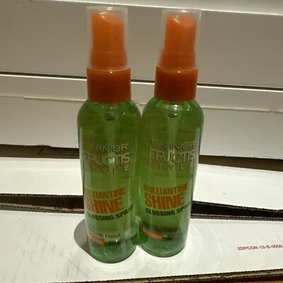 2x Garnier Fructis Brilliantine Brillo Brillo Argán Spray - Acabado Alto Brillo Foto 1 de 2