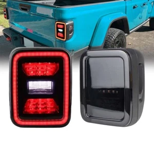 Pair Smoke LED Tail Lights Replace Halogen For Jeep Gladiator JT 2020 -Up LH+RH - Foto 1 di 12