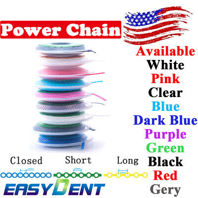 Dental Power Chains Ortho Elastic Ultra Spool Closed/Short/Long For Wire Braces • 5.56$