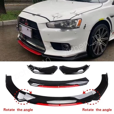 For Mitsubishi Mirage Front Bumper Lip Spoiler Splitter Diffuser Gloss Black Red Foto 1 de 4