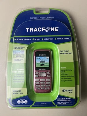 Teléfono Móvil Prepago Inalámbrico Rosa Tracfone Kyocera K126C De Colección Foto 1 de 2