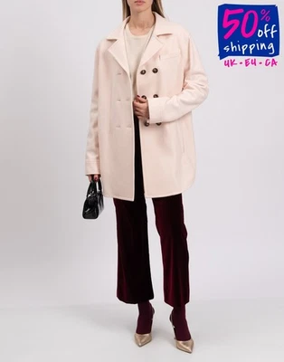 RRP€500 CEDRIC CHARLIER Short Coat IT44 US10 UK12 L Wool Blend Made in Italy - Image 1 of 4