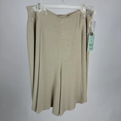 "Skort/pantalones cortos largos vintage Anne Klein oliva y rayas neutrales talla 10 29"" cintura" Foto 1 de 4