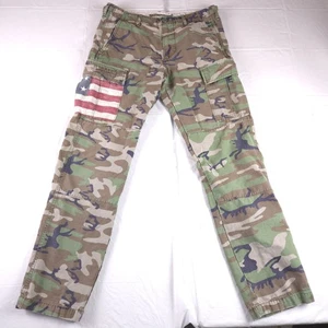 Pantaloni uomo Denim & Supply Ralph Lauren 30x32 verde mimetico cargo bandiera paracadutista - Foto 1 di 14
