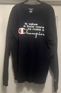 Authentic Champion long sleeve tee t-shirt navy It takes a little more to make X - Picture 1 of 5